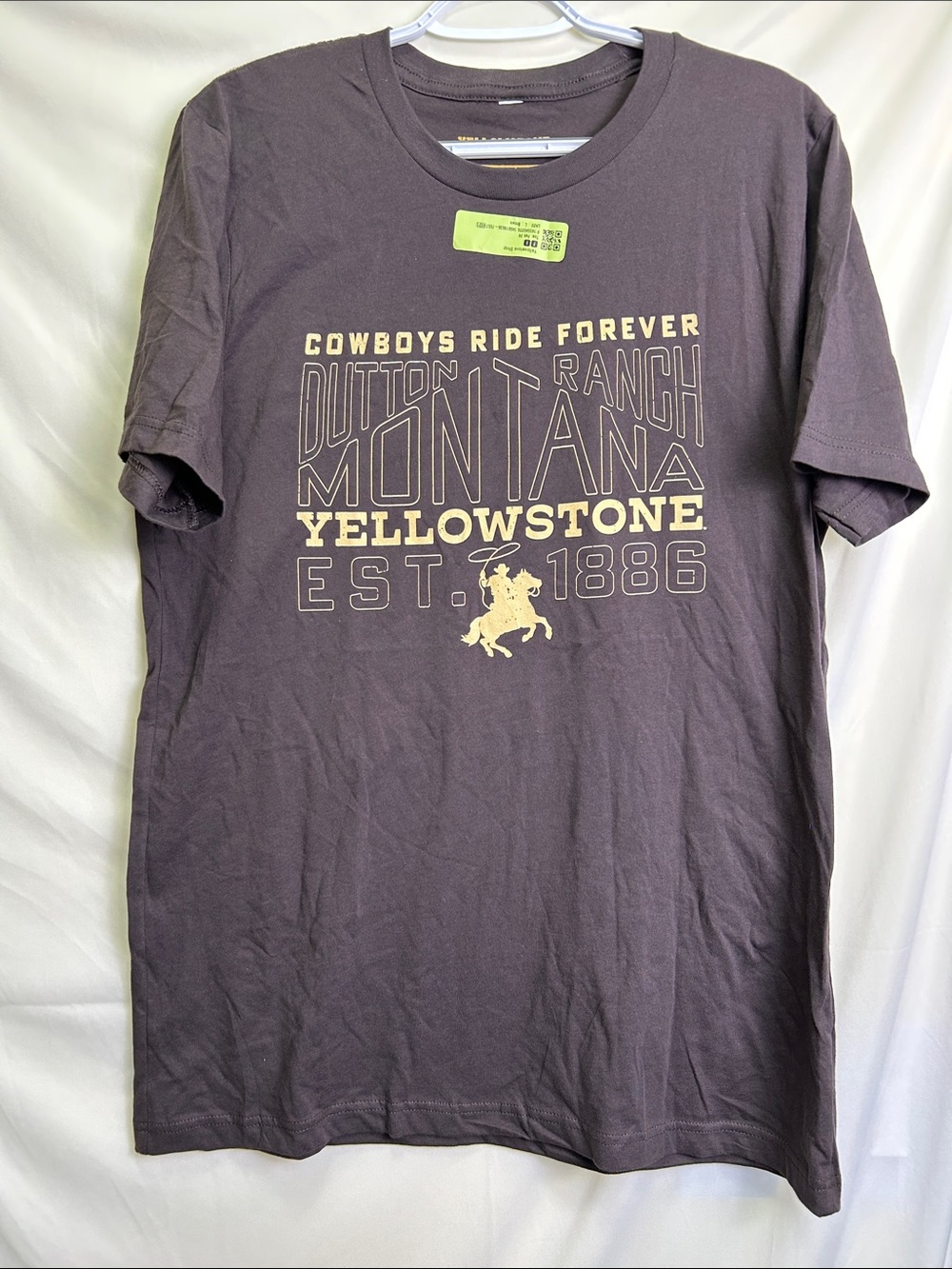Cowboys Ride Forever Yellowstone Graphic Short Sleeve Tee - Brown